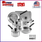 Farberware Suresteel 14 Pcs Stainless Cookware Set Includes Baking Pan And New. Price: $76.99.