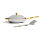 Our Place Titanium Always Pan Pro Gold 2.96 Qt / 2.8 Chrome Spatula New. Price: $98.56.