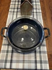 Staub Cast Iron 3.5 Qt, Braiser With Glass Lid, Blue Used. Price: $124.99.