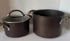 Circulon Elite Hard-anodized Non Stick 8QT & 4QT Stock Pan Pot With Glass Lid Used. Price: $49.99.