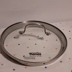 Thomas Rosenthal Group Cookware 9.25" Glass Dual Strainer Lid Pan Skillet Pot Used. Price: $10.95.