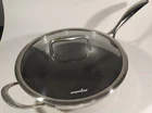 Pampered Chef 12 Stainless Steel Nonstick Wok Skillet Hex Clad And Glass Lid Used. Price: $89.99.
