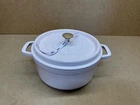 Staub Cast Iron 4-QT Round Dutch Oven Peony Pink New. Price: $124.46.