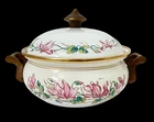 Vtg Fissler Asta Enamelware Dutch Oven Dome Lid Violetta Floral Pot Cookware Used. Price: $39.00.