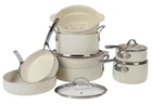 Bloomhouse 12 Piece Aluminum Pots And Pans Cookware Set - Oat White New. Price: $314.57.
