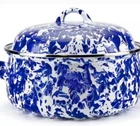 Golden Rabbit Enamelware - 4QT Dutch Oven (cobalt Swirl) With Lid. New. Price: $65.00.