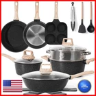 Soday 17 Pcs Pots And Pans Non Stick Kitchen Cookware Sets Induction New. Price: $139.04.