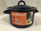 Imusa 4-QT. Blue Speckled Enamel Stock Pot New. Price: $18.99.