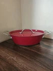 Technique 12" Hard Anodized Nonstick Saute Pan Deep Skillet W Lid Red Used. Price: $24.99.
