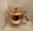 New Ruffoni Copper Stock Pot Historia Collection Hammered W/ Acorn Knob 2.5 Qt. Price: $289.95.