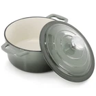 Megachef 2.7 Quart Round Enameled Cast Iron Casserole In Gradient Gray New. Price: $59.00.