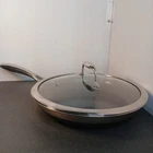 Hexclad 10 Inch Hybrid Stainless Steel Nonstick Frying Pan Skillet Cool Handle Used. Price: $64.95.