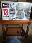 Tools Of The Trade Nonstick 13-PC. Cookware Set Stainless Steel New. Price: $50.00.