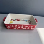 Pioneer Woman Fancy Flourish 7" X 10" Rectangular Stoneware Baking Dish Used. Price: $29.99.
