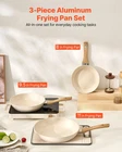 Frying Skillet, Aluminum Egg Pans, 3 Piece (8, 9.5, 11 In), Nonsitck Cer New. Price: $78.54.