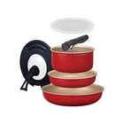 Evercook Frying Pan Set, 6-PIECE Detachable, Ih Compatible, Red New. Price: $190.54.