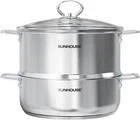 2-TIER Stainless Steel Steamer Pot With Lid Larger 5.5 Qt & 3.8 Sto New. Price: $127.79.