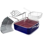 Simply Ming 7.5QT Jumbo Pan With Fryer Basket And Free Roast Rack Blue New. Price: $116.96.