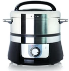 Food Steamer Rice Cooker Electric 3.4 Qt. Stainless Steel 1200 Watt Open. Price: $39.98.