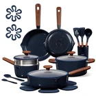 Carote 21PCS Cookware Nonstick Pots And Pans Set, Ceramic Piece, Blue New. Price: $100.29.