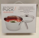 Wolfgang Puck 2 Qt Stainless Steel Saucepan With Glass Lid Oven/dishwasher Safe New. Price: $14.99.