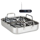 Viking 3-PLY Stainless Steel Roaster With Rack & Digital Thermometer New. Price: $179.99.