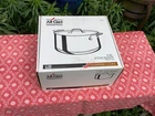 New All-clad Stainless Steel Copper Core Quart Stockpot, #6508, With Cover. Price: $410.00.