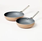 Figmint 10" Nonstick Ceramic Coated Aluminum Fry Pan Cream Nib New. Price: $30.00.