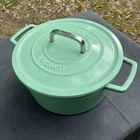 Martha Stewart Green Enameled Cast Iron 6 Quart Dutch Oven Casserole With Lid Used. Price: $28.00.