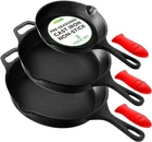 Nutrichef Nonstick Pans Set Cast Iron Skillet W/ Silicone Handle, 8", 10" & 12 New. Price: $118.43.