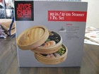 Joyce Chen Bamboo Steamer With Woven Lid 10-INCH, 3 Piece, Veg, Dumpling, Dimsum New. Price: $12.50.