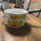 Vintage Sears Merry Mushroom Enameled Stock Pot And Sauce Pan No Lids Read Used. Price: $39.99.