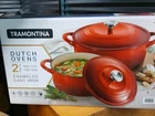 Tramontina Enameled Cast Iron Dutch Oven, 2-PACK 1/ 4 Qt And 7 New. Price: $94.99.