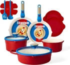 New Stylish Carote 17PCS Titanium Non Stick Cookware Set With Detachable Handle. Price: $69.29.