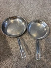 Lot Of Cuisinart Stainless Steel Skillet Frying Pan 8" & 10" Model MCP-22-24 Used. Price: $19.99.