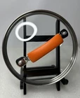 Rachael Ray 6 1/4" Glass Lid Frying Pan Pot Skillet Steel Orange Handle Used. Price: $12.00.