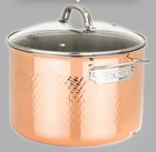Viking Cookware Hammered Copper 8 Qt Stock Pot W/ Lid 3-PLY Stainless Interior New. Price: $165.99.