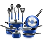 Serenelife Kitchenware Pots & Pans Set-black Non-stick Coating Inside (15 Pcs.) New. Price: $95.99.