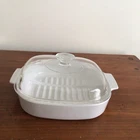 Vintage Corningware Grill Rack 10" Casserole Baking White Oven Dish M-10-GR-B Used. Price: $18.75.