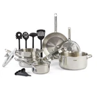 T-fal & Strain Stainless Steel Cookware Set, 14 Piece New. Price: $87.99.