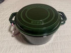 Staub Cast Iron 7 Qt, Round Dutch Oven, Braise And Grill Set. Basil New. Price: $220.00.