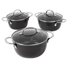 Curtis Stone 6-PIECE Dura-pan+ Nesting Saucepan Set New. Price: $39.99.