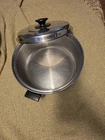 Royal Queen Stainless Steel Pan With Lid, 6 Quart, 3 Ply, Vintage Used. Price: $29.98.