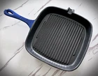 Eco+chef Blue Enamel Cast Iron 9.5" Grilling Pan - Oven Safe To 500 Deg F. New. Price: $34.95.