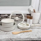 8-PIECE Pots And Pans Set Nonstick Cookware With Of 8, Cream New. Price: $117.11.