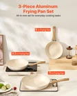 Frying Skillet, Aluminum Egg Pans, 3 Piece (8, 9.5, 11 In), Beige New. Price: $56.84.