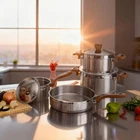 Serenk Definition Stainless Steel 7 Pieces Cookware Set, Pots And Pans New. Price: $105.27.