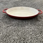 Creuset Au Gratin Enameled Cast Iron 3 Qt Cerise Red Baking Dish Nwot New. Price: $159.99.