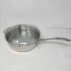 Calphalon 5003 3QT Stainless Steel Saute Pan With Glass Lid Silver Quart Used. Price: $39.99.