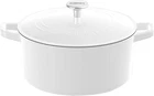 Cuisinart 5.5 Qt. Round Cast Iron Casserole - Glossy White Scratch & Dent Used. Price: $41.52.